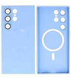MagSafe Hoesje met Camera Beschermer voor Samsung Galaxy S22 Ultra Blauw