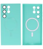 MagSafe Hoesje met Camera Beschermer voor Samsung Galaxy S22 Ultra Turquoise