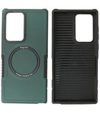 Samsung Galaxy S21 Ultra MagSafe Hoesje - Shockproof Back Cover - Donker Groen