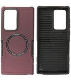 Samsung Galaxy S21 Ultra MagSafe Hoesje - Shockproof Back Cover - Bordeaux Rood