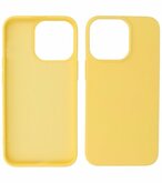 iPhone 15 Pro Max Hoesje - 2.0mm Dikke Fashion Telefoonhoesje Backcover - Geel