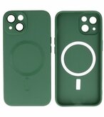 MagSafe Hoesje met Camera Beschermer voor iPhone 15 Plus Donker Groen
