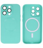 MagSafe Hoesje met Camera Beschermer voor iPhone 15 Pro Max Turquoise