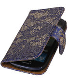 Lace Blauw Hoesje voor Samsung Galaxy S3 Mini VE Book/Wallet Case/Cover