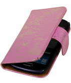 Lace Pink Hoesje voor Samsung Galaxy S3 Mini VE Book/Wallet Case/Cover