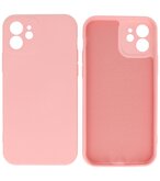 2.0mm Dikke Fashion Telefoonhoesje Siliconen Hoesje voor de iPhone 12 - Roze