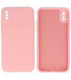 2.0mm Dikke Fashion Telefoonhoesje - Siliconen Hoesje voor iPhone Xs & iPhone X - Roze