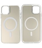 Magsafe Hoesje Geschikt voor iPhone 11 - Magnetisch Smartphone Hoesje - Wit / Silver Magsafe Hoesje Geschikt voor iPhone 11 - Magnetisch Smartphone Hoesje - Wit / Silver