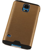 Lichte Aluminium Hardcase Hoesje voor Samsung Galaxy Grand Prime Goud