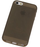 Hoesje voor Apple iPhone 5 /5S TPU Transparant Grijs Back Case Bumper Hoes Cover