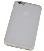 Hoesje voor Apple iPhone 6 Plus TPU Transparant Wit â“ Back Case Bumper Hoes Cover