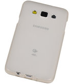 Hoesje voor Samsung Galaxy A3 2015 TPU Transparant Wit â“ Back Case Bumper Hoes Cover