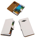 Wit Krokodil Bookcover Hoesje voor Samsung Galaxy E7