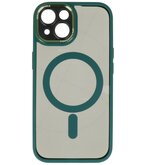 Magsafe Aluminium Camera Beschermer Hoesje voor iPhone 15 Donker Groen