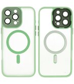 Mat-Transparent met Camera Beschermer Magsafe Case voor iPhone 14 Pro Groen