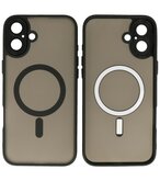 Mat-Transparent met Camera Beschermer Magsafe Case voor iPhone 16 Plus Zwart