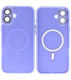 Mat-Transparent met Camera Beschermer Magsafe Case voor iPhone 16 Plus Paars