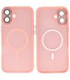 Mat-Transparent met Camera Beschermer Magsafe Case voor iPhone 16 Plus Roze