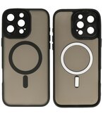 Mat-Transparent met Camera Beschermer Magsafe Case voor iPhone 16 Pro Zwart