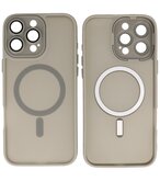 Mat-Transparent met Camera Beschermer Magsafe Case voor iPhone 16 Pro Grijs