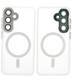 Mat-Transparent met Camera Beschermer Magsafe Case voor Samsung Galaxy S24 FE Wit