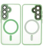 Mat-Transparent met Camera Beschermer Magsafe Case voor Samsung Galaxy S24 FE Groen