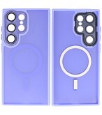 Mat-Transparent met Camera Beschermer Magsafe Case voor Samsung Galaxy S24 Ultra Paars