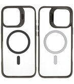Magsafe Transparant - Camera Beschermer Case met Staande Functie voor iPhone 16 Plus Grijs