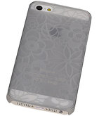 Hoesje voor Apple iPhone 5 / 5S - Lotus Hardcase Zilver