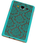Hoesje voor Samsung Galaxy A7 2015 - Brocant Hardcase Turquoise
