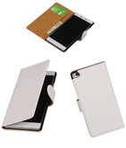 Hoesje voor Huawei P8 Krokodil Wit Booktype