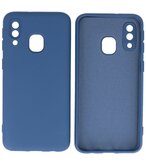 Fashion Color TPU Hoesje Samsung Galaxy A40 Navy
