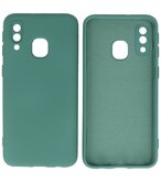 Fashion Color TPU Hoesje Samsung Galaxy A40 Donker Groen