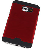 Lichte Aluminium Hardcase Hoesje voor Samsung Galaxy S6 Edge G925 Rood
