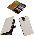 Hoesje voor HTC One E9 Plus Booktype Wit