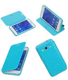 Bestcases Turquoise TPU Booktype Motief Hoesje voor Samsung Galaxy Core 2