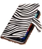 Hoesje voor Samsung Galaxy Alpha Zebra Booktype Wallet