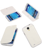 Bestcases Wit TPU Booktype Motief Hoesje voor Samsung Galaxy S4