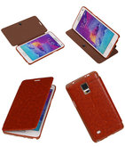 Bestcases Bruin TPU Booktype Motief Hoesje voor Samsung Galaxy Note 4