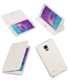 Bestcases Wit TPU Booktype Motief Hoesje voor Samsung Galaxy Note 4