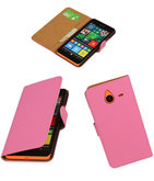 Hoesje voor Microsoft Lumia 640 XL Effen Booktype Wallet Roze