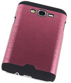 Lichte Aluminium Hardcase Hoesje voor Samsung Galaxy J7 2015 Roze