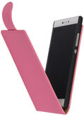 Roze Effen Classic Flipcase Hoesje voor Huawei P8