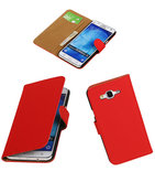 Hoesje voor Samsung Galaxy J5 2015 Effen Booktype Wallet Rood