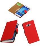 Hoesje voor Samsung Galaxy J7 2015 Effen Booktype Wallet Rood