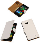 Hoesje voor Microsoft Lumia 640 Effen Booktype Wallet Wit
