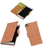 Hoesje voor Huawei P8 Snake Slang Booktype Wallet Roze