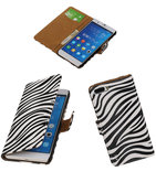 Hoesje voor Huawei Honor 6 Plus Zebra Booktype Wallet