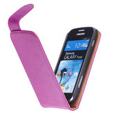 Polar Echt Lederen Hoesje voor Samsung Galaxy S Duos S7562 Flipcase Lila