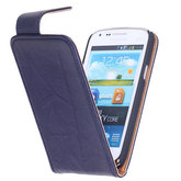 Polar Echt Lederen Hoesje voor Samsung Galaxy Core i8260 Flipcase Navy Blue